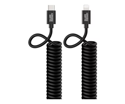 Silver Monkey Kabel sprężynowy USB-C - Lightning MFI 1m