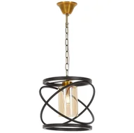 Lampy sufitowe - LAMPA WISZĄCA LOFT CZARNO-MOSIĘŻNA MOZA W1 - miniaturka - grafika 1