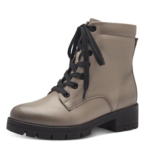 Jana Damskie sztyblety Lace Boot Heel 8-25263-43, Taupe Black, 37 EU Weit
