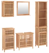 Inne meble do łazienki - Duży drewniany zestaw mebli łazienkowych stojących C4-H20 - miniaturka - grafika 1