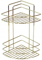 Półki do salonu - Półka Narożna 2-Poziomowa Złota Mx0966 Metlex - miniaturka - grafika 1