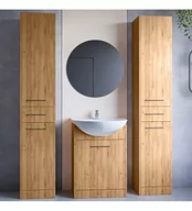 Szafki łazienkowe - Meble do łazienki z lustrem SLIDO MAX dąb artisan - miniaturka - grafika 1