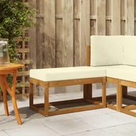 Ławki ogrodowe - vidaXL Ławka Naturalny i Kremowy 79 x 43 x 37 cm Lite Drewno Akacji - miniaturka - grafika 1