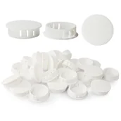 Śruby i nakrętki - Zaślepki wtykowe - okrągłe i blokowane - do rurek słupków ogrodzeniowych - 35 mm, 30 szt. - białe - miniaturka - grafika 1