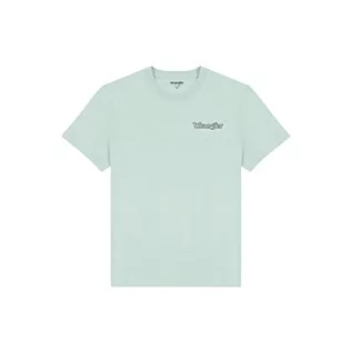 Koszulki męskie - Wrangler Męski t-shirt z logo, surf spray, średni, Spray surf, M - grafika 1