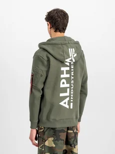 Alpha Industries Bluza rozpinana Back Print Zip Hoody 128342 dark olive - Bluzy męskie Alpha Industries Bluza rozpinana Back Print Zip Hoody 128342 dark olive - Bluzy męskie - miniaturka - grafika 1