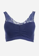 Biustonosze - Granatowy Usztywniony Biustonosz z Koronkowymi Ramiączkami Majaris - Born2be - miniaturka - grafika 1