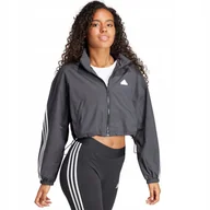 Kurtki damskie - Kurtka damska adidas FI 3S WND WB szara IS3660 M - miniaturka - grafika 1
