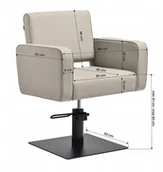 Fotele fryzjerskie - Activeshop fotel fryzjerski Bilbao szaro-beżowy czarna podstawa - miniaturka - grafika 1