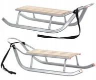 Sanki i ślizgacze - POLSKIE MOCNE SANKI JEE SREBRNE dla dzieci dorosłych 150kg Solidne Metalowe - miniaturka - grafika 1