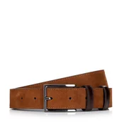 Paski - Męski pasek ze skóry zamszowej brązowy - miniaturka - grafika 1