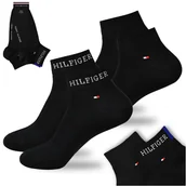 Skarpetki męskie - TOMMY HILFIGER Skarpety Męskie Za Kostkę Bawełna Logo CZARNE 2P Roz. 43/46 - miniaturka - grafika 1