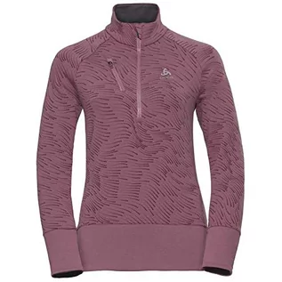 Swetry damskie - ODLO damski sweter Midlayer 1/2 Zip Birdy wielokolorowa Mesa Rose - Aop Fw18 X-S 541811 - grafika 1