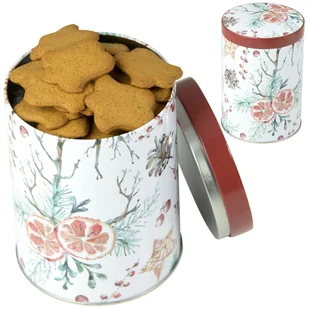 Puszka Pojemnik Na Pierniki Ciastka Cukierki Świąteczna Czerwona - Pojemniki kuchenne - miniaturka - grafika 1