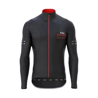 Bluzy na rower - Męska Bluza Rowerowa Fdx Men'S Arch Thermal Roubaix L.S Jersey | Red - Rozmiar M - grafika 1