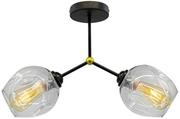 Lampy sufitowe - MLAMP Loftowa LAMPA sufitowa ELM1094/2 BLACK MLAMP okrągła OPRAWA szklana modernistyczny plafon chemistry czarny przezroczysty ELM1094/2 BLACK - miniaturka - grafika 1
