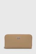 Portfele - Lacoste portfel damski kolor beżowy - miniaturka - grafika 1