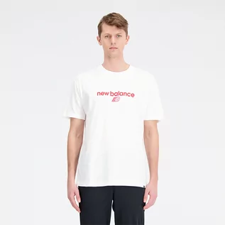 Koszulki męskie - Koszulka męska New Balance MT33529WT  biała - grafika 1