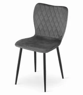 Krzesła - ELEGANCKIE KRZESŁO FIESTA CIEMNY SZARY WELUR ZESTAW 4 SZTUKI - miniaturka - grafika 1