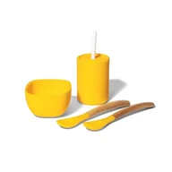 Miseczki i talerzyki dla dzieci - Avanchy La Petite Silikonowy Zestaw Obiadowy dla Dziecka Yellow - miniaturka - grafika 1