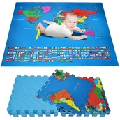 Maty piankowe - Mata Edukacyjna Duża Piankowa 160X120 Mapa Świata - miniaturka - grafika 1