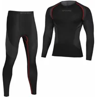 Bielizna sportowa męska - Bielizna termoaktywna SPOKEY Lee ( XL/XXL) Czarno-czerwony - miniaturka - grafika 1