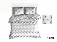 Pościel - Extrapościel Pościel bawełniana 160x200 R120 biała serca serduszka szare 274D - miniaturka - grafika 1