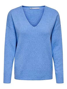 ONLY Damski sweter z dzianiny z dekoltem w serek, Prowansja/szczegóły: melanż, S - Swetry damskie - miniaturka - grafika 1