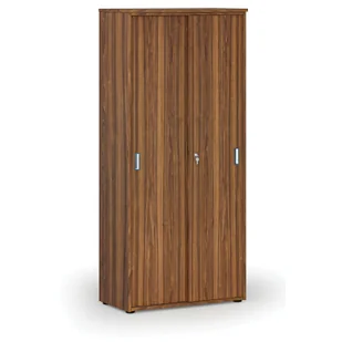 Szafa z drzwiami przesuwnymi PRIMO WOOD, 1781 x 800 x 420 mm, orzech - Szafy biurowe - miniaturka - grafika 1