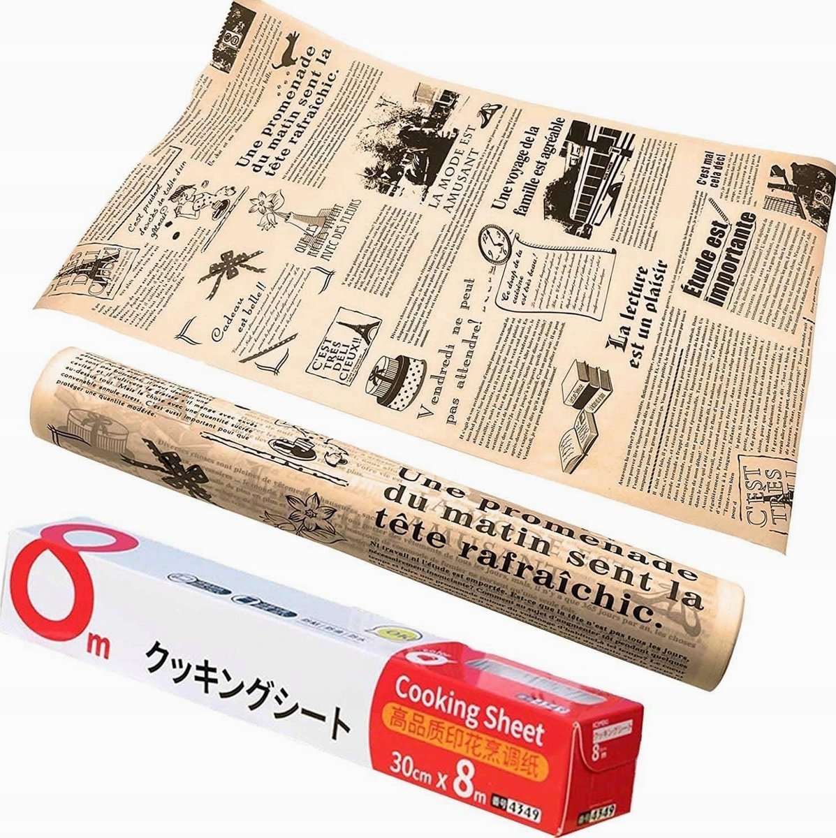 PAPIER DO PIECZENIA 31 CM X 8 M NIEKLEJĄCY BRĄZOWY Z NOŻEM