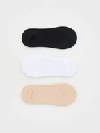 Moda i Uroda OUTLET - Reserved - Skarpetki balerinki z bawełną 3 pack - kremowy - miniaturka - grafika 1