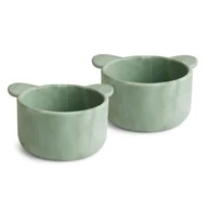 Miseczki i talerzyki dla dzieci - Nuuroo - 2 Miseczki Silikonowe Na Przekąski Rosa Light Green - miniaturka - grafika 1