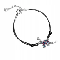 Bransoletki - Bransoletka sznurkowa dinozaur srebrna - miniaturka - grafika 1