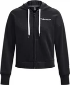 Bluzy damskie - Under Armour Under Armour Essential Fleece Script FZ Hoodie 1374106-001 Czarne S - miniaturka - grafika 1