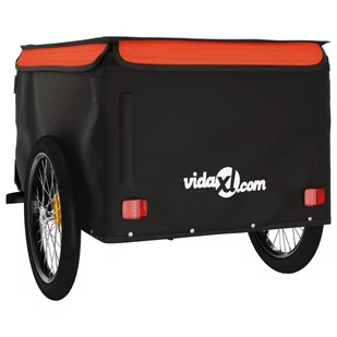 Przyczepka rowerowa, czarno-pomarańczowa, 45 kg, żelazo Lumarko! - Przyczepki rowerowe - miniaturka - grafika 8