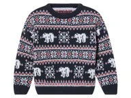 Swetry dla chłopców - lupilu® Sweter chłopięcy z dzianiny (122/128, Granatowy/biały) - miniaturka - grafika 1