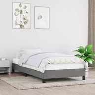 Łóżka - Lumarko Rama łóżka, ciemnoszara, 90x200 cm, tapicerowana tkaniną - miniaturka - grafika 1