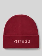 Czapki damskie - Czapka beanie z wyhaftowanym logo - miniaturka - grafika 1