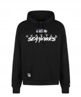 Bluzy męskie - Bluza męska z kapturem NEW ERA NFL Seattle Seahawks rozmiar XL, czarna - miniaturka - grafika 1