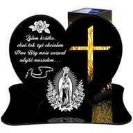 Lampiony i znicze - ZNICZ SOLARNY LED WIECZNY PODSTAWKA NA CMENTARZ GRÓB lampka Serce 3D - miniaturka - grafika 1