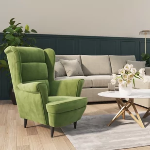 vidaXL Lumarko Fotel jasnozielony, aksamitny 324062 - Fotele - miniaturka - grafika 1