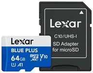 Karty pamięci - Lexar microSDHC Blue Plus UHS-I C10 A2 U3 V30 64GB + adapter SD LMSBLPL64G-BNANG - miniaturka - grafika 1