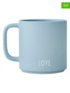 Sztućce dla dzieci - Design Letters Kubki (2 szt.) "Siblings Cups Blue Brother" w kolorze błękitnym - 2 x 175 ml - miniaturka - grafika 1
