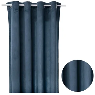 Zasłona Welurowa Lilou Niebieska 140x260 cm - Zasłony - miniaturka - grafika 1