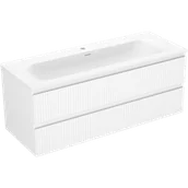 Szafki łazienkowe - Mexen Rivel szafka łazienkowa 120 cm z umywalką Vela, 2 szuflady, ryflowana , biała mat - 91A20-12047-2-BFF01-W23M01 - miniaturka - grafika 1