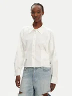 Koszule damskie - PINKO Koszula Controvento 104594 A2BT Biały Relaxed Fit - miniaturka - grafika 1