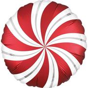 Balony i akcesoria - Balon foliowy, cukierek, 45 cm, czerwono-biały, 1 sztuka - miniaturka - grafika 1