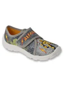 Kapcie damskie - Chłopięce kapcie z nadrukiem szare Befado - miniaturka - grafika 1