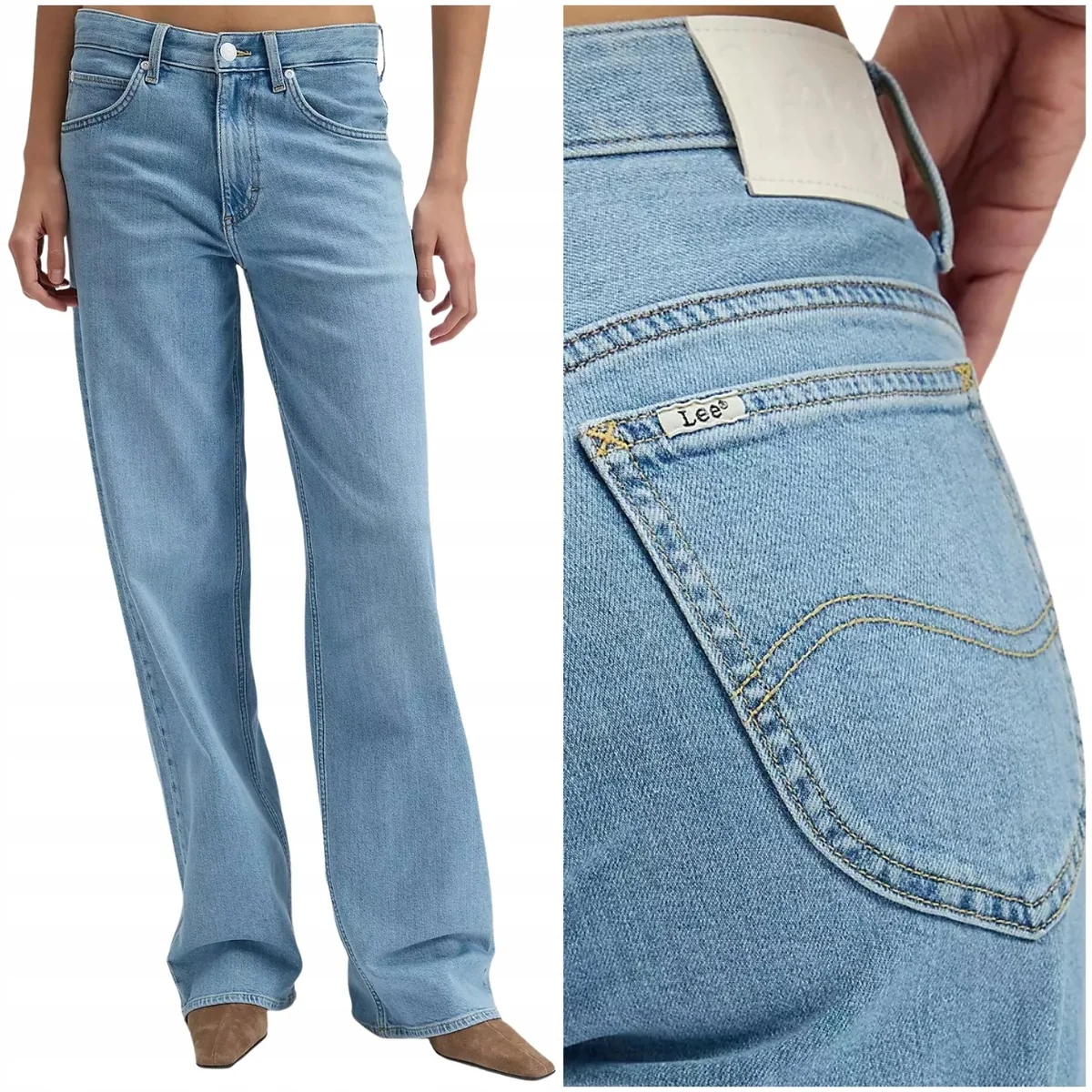Lee Rider Loose WaterDroplet wysokie luźne damskie spodnie jeansowe W29 L33