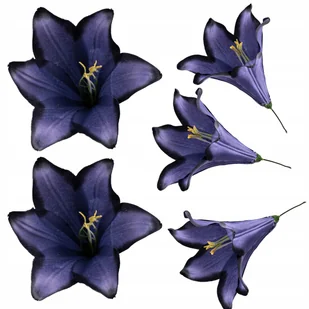 FIOLETOWA LILIA Duża główka 16cm sztuczne kwiaty stroik bukiet 12 sztuk - Sztuczne kwiaty - miniaturka - grafika 1